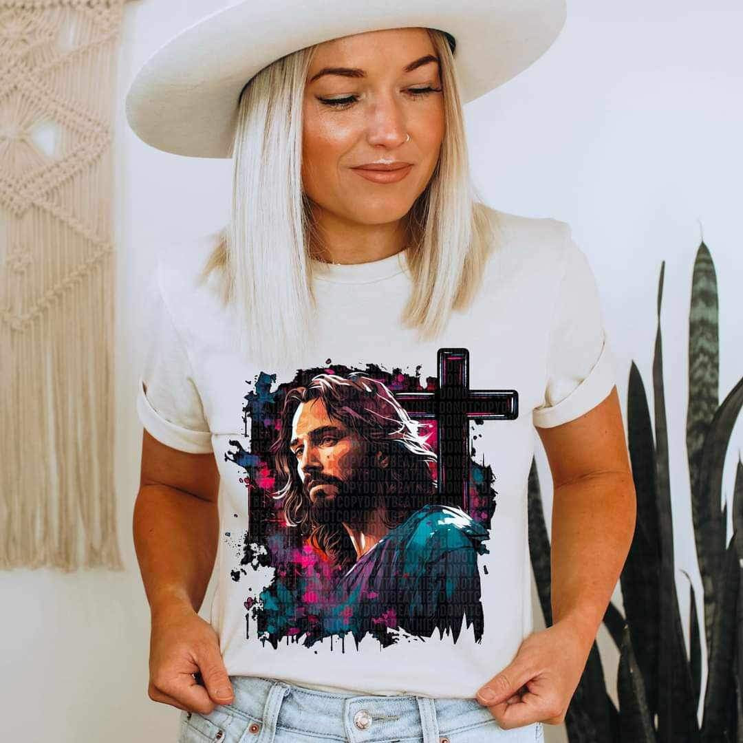 Jesus and cross 17824 DTF TRANSFER