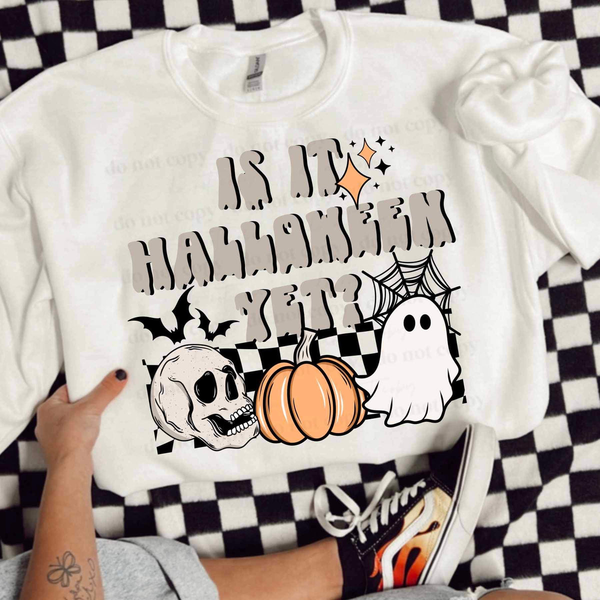 Is it halloween yet skull pumpkin ghost (CSC) 27354 DTF transfer