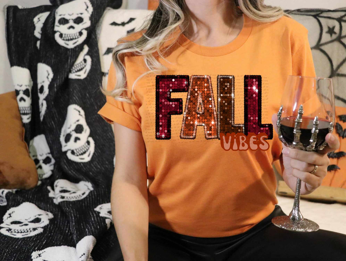 Fall vibes sequin (CITY) 37539 DTF transfer