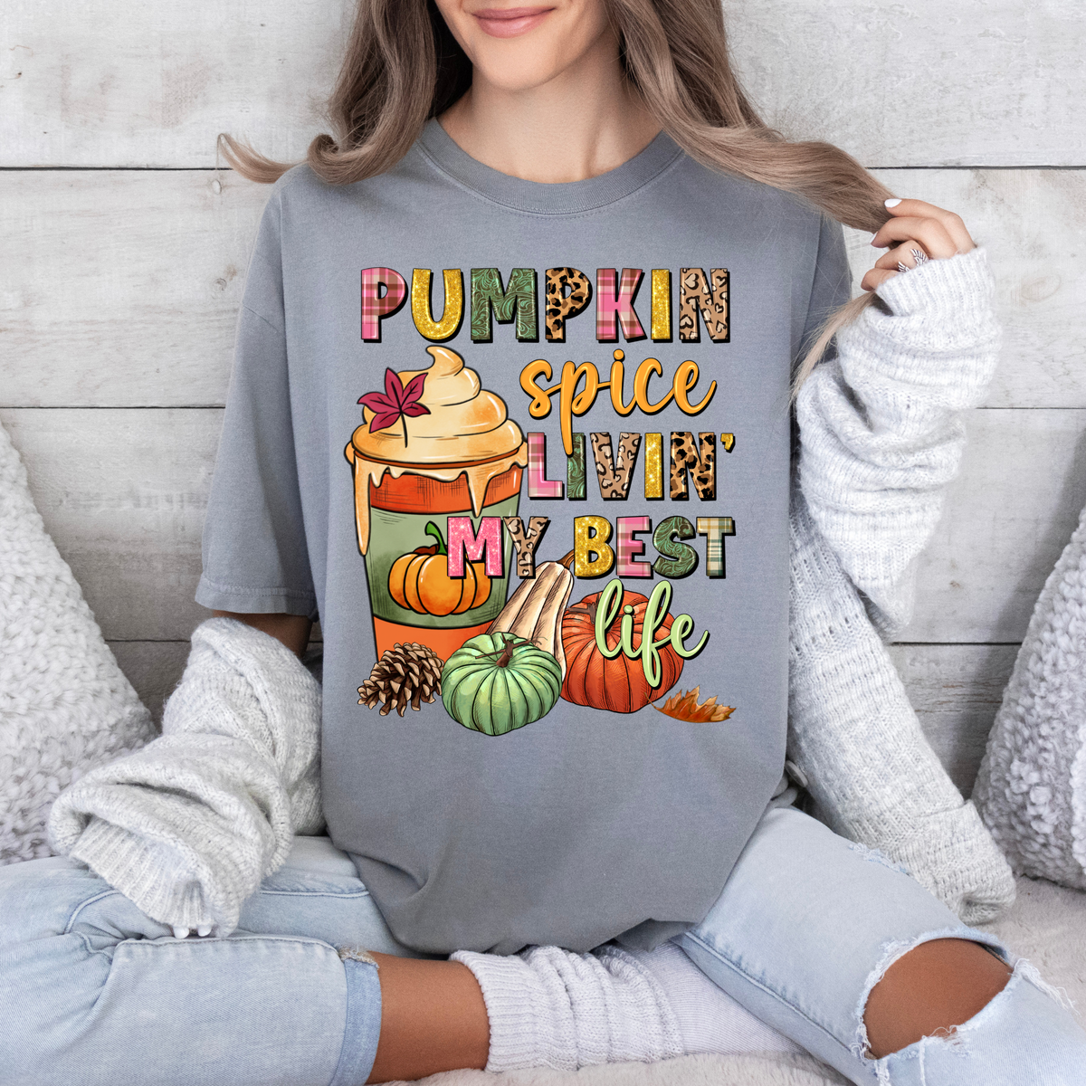 Pumpkin Spice Livin’ my best life-38135-DTF transfer