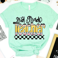 2nd grade teacher pencil font 27396 DTF transfer