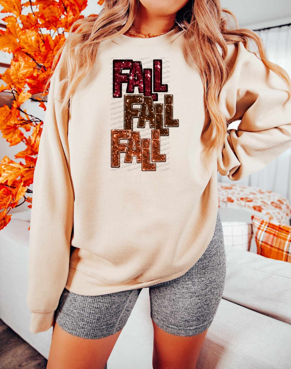 Fall stacked sequin (CITY) 37519 DTF transfer