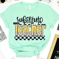 Substitute teacher pencil font 27389 DTF transfer