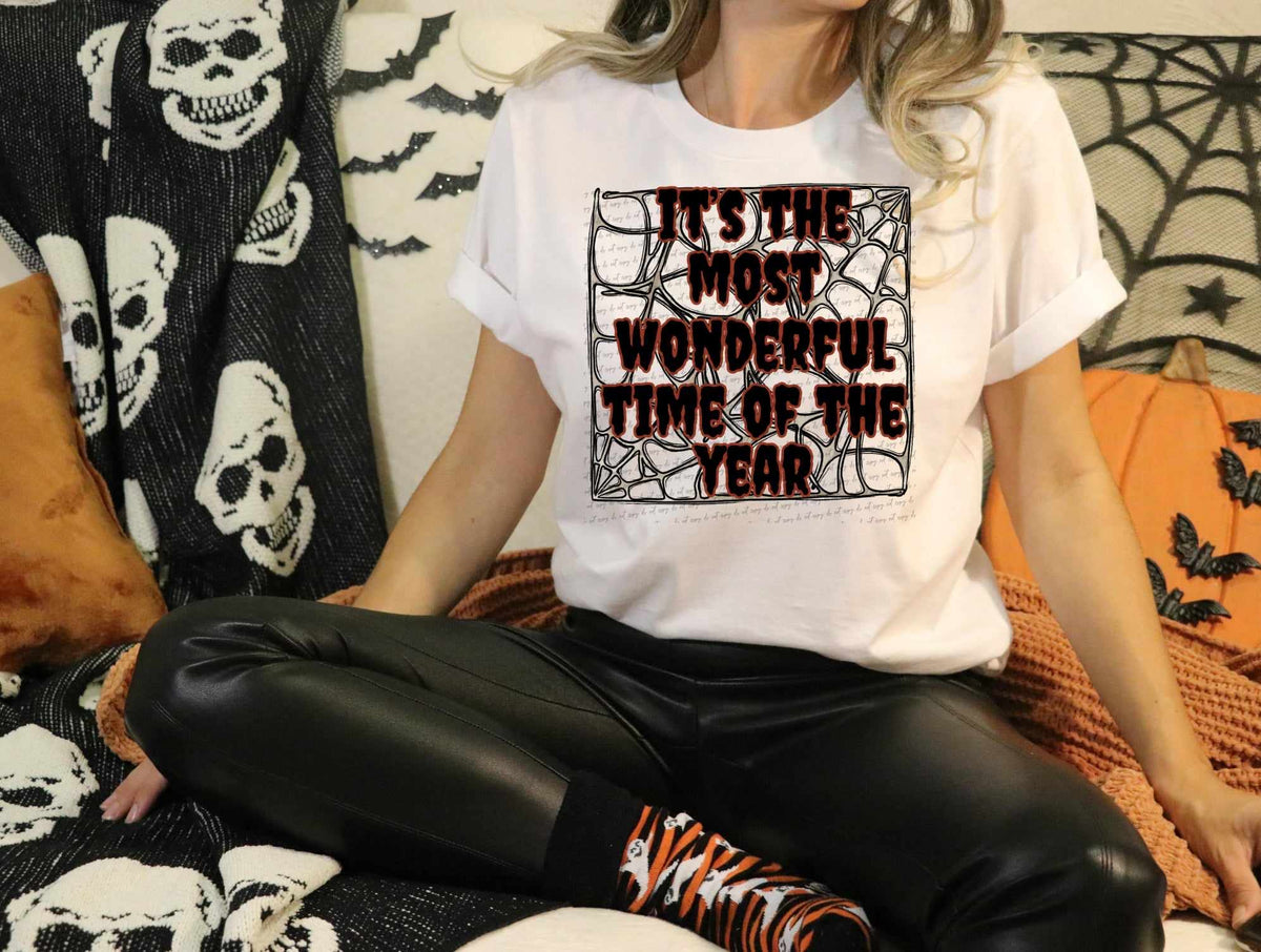 It’s the most wonderful time of the year spider web background (CITY) 37508 DTF transfer