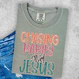 Chasing babies and jesus 27398 DTF transfer