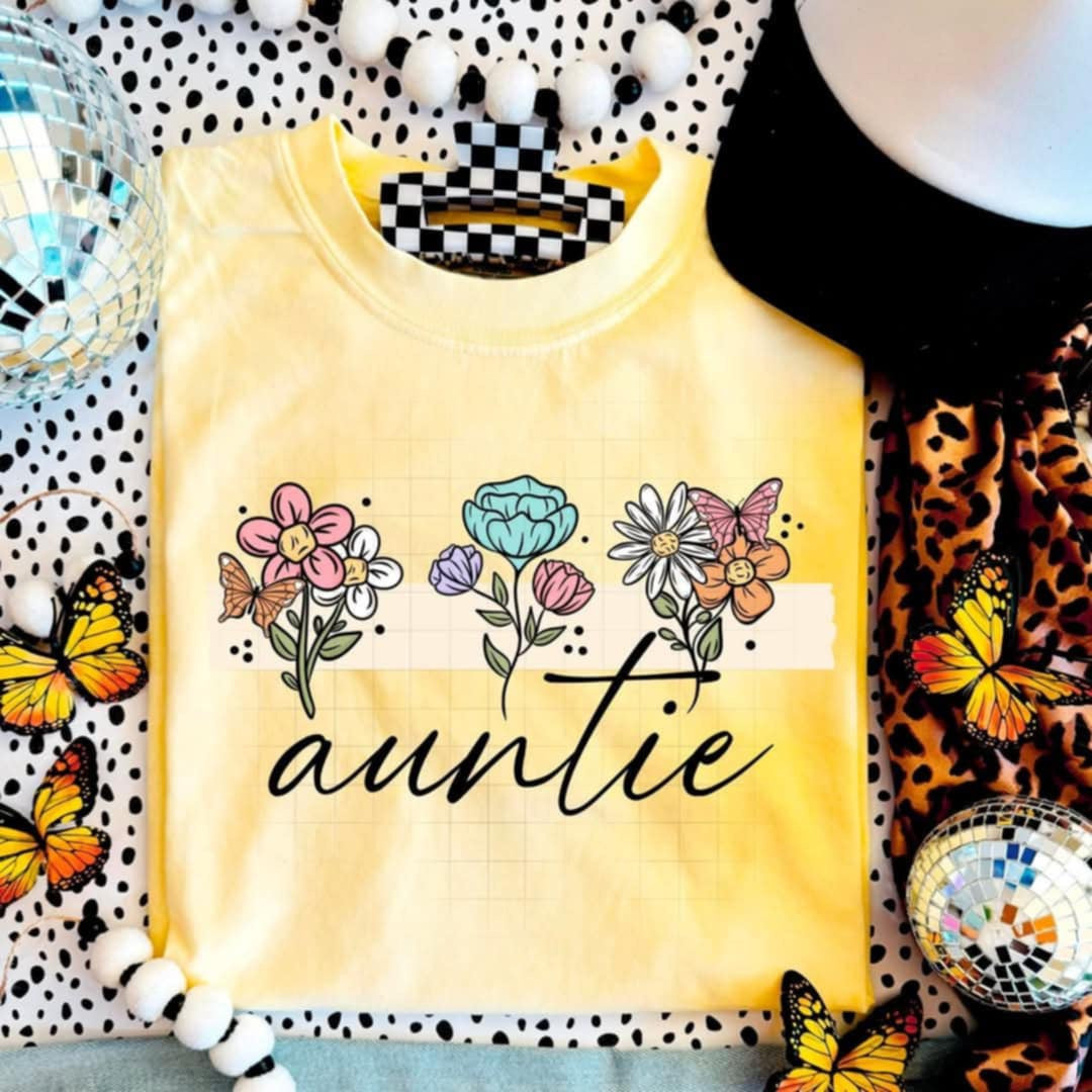 Auntie colorful flowers (CSC) 90213 DTF transferC