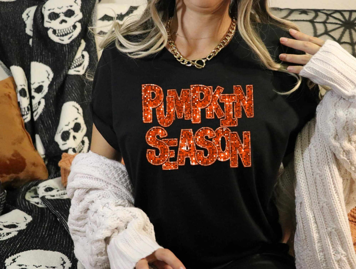 Pumpkin season orange sequin (CITY) 37509 DTF transfer