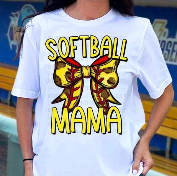 Softball mama bow (ABD) 27413 DTF transfer