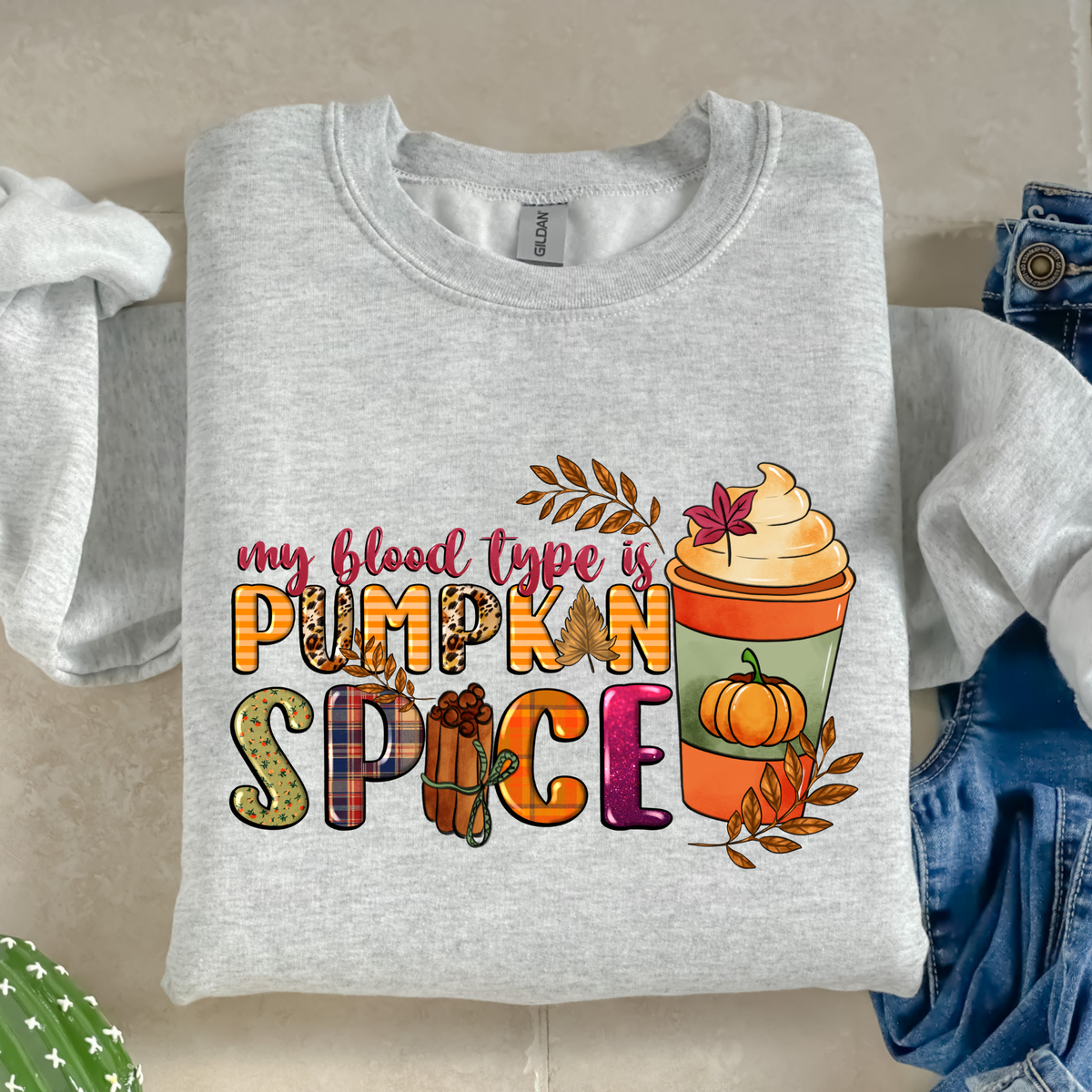 My blood type is pumpkin spice-38266-DTF transfer