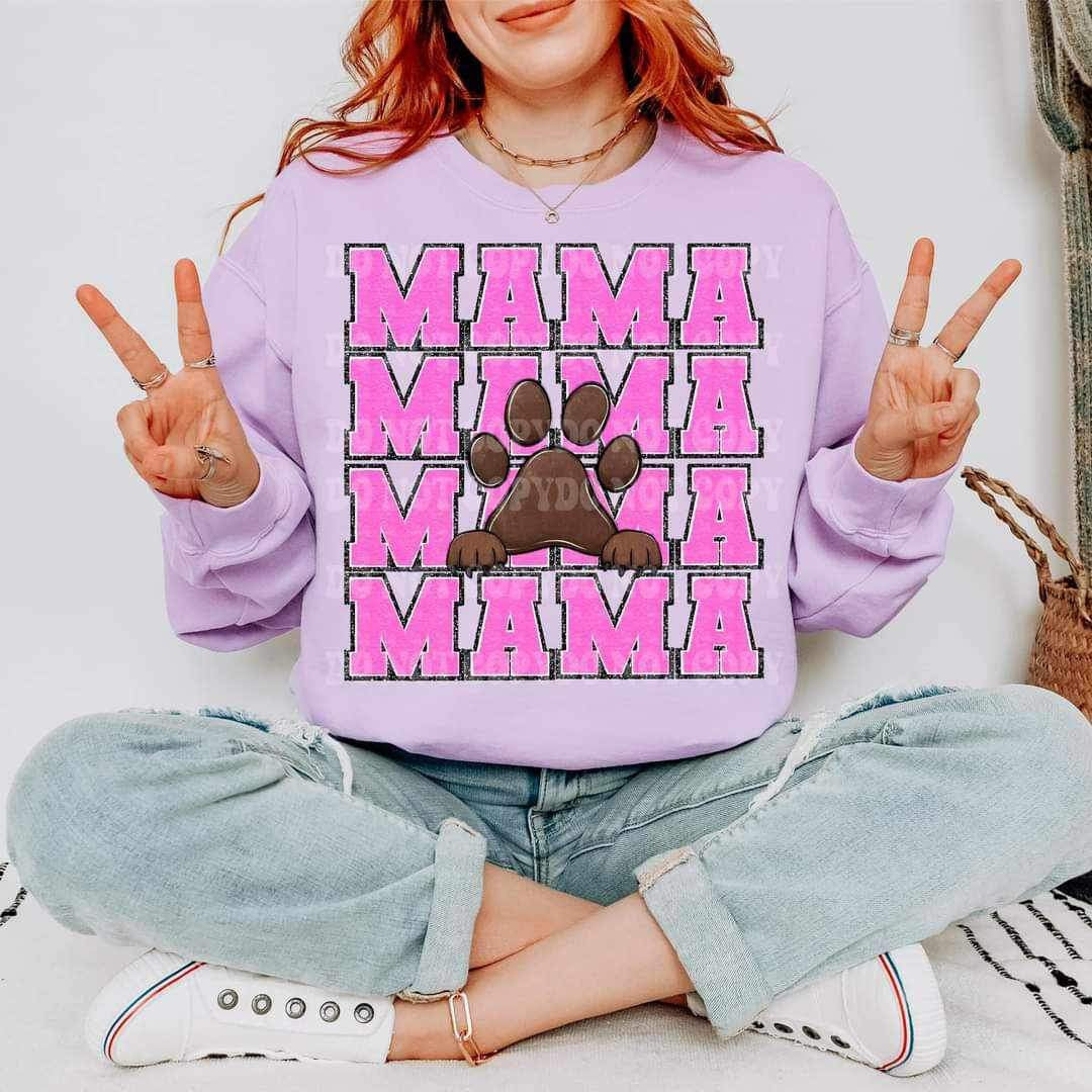 Mama stacked with dog paw (VIRGO) 17879 DTF TRANSFER