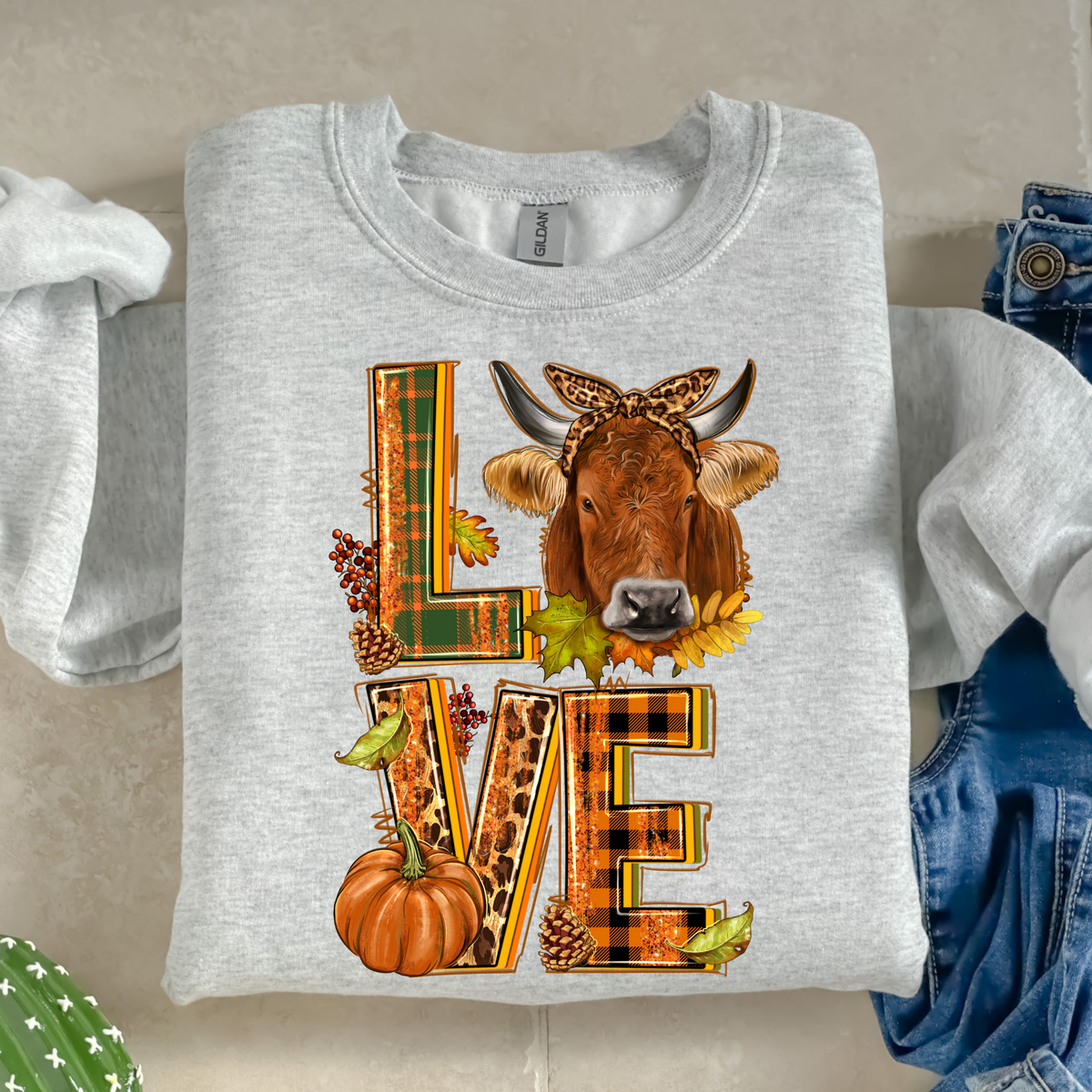Love-fall cow-38167-DTF transfer