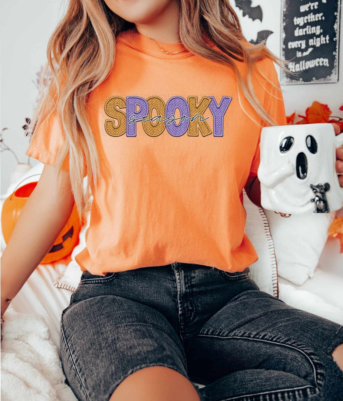 Spooky season orange and purple STITCH (CITY) 37489 DTF transfer