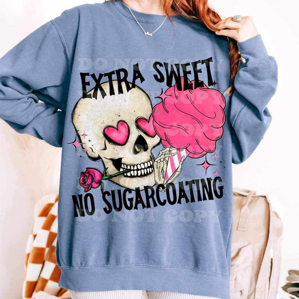 Extra sweet no sugarcoating skull and cotton candy (VIRGO) 17854 DTF TRANSFER