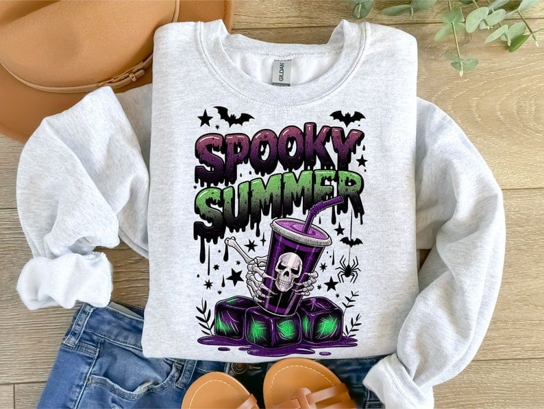 Spooky summer skull cup 37574 DTF transfer