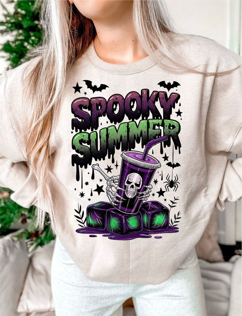 Spooky summer skull cup 37574 DTF transfer