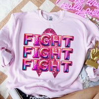 Fight stacked pink holographic 60050 DTF transfer