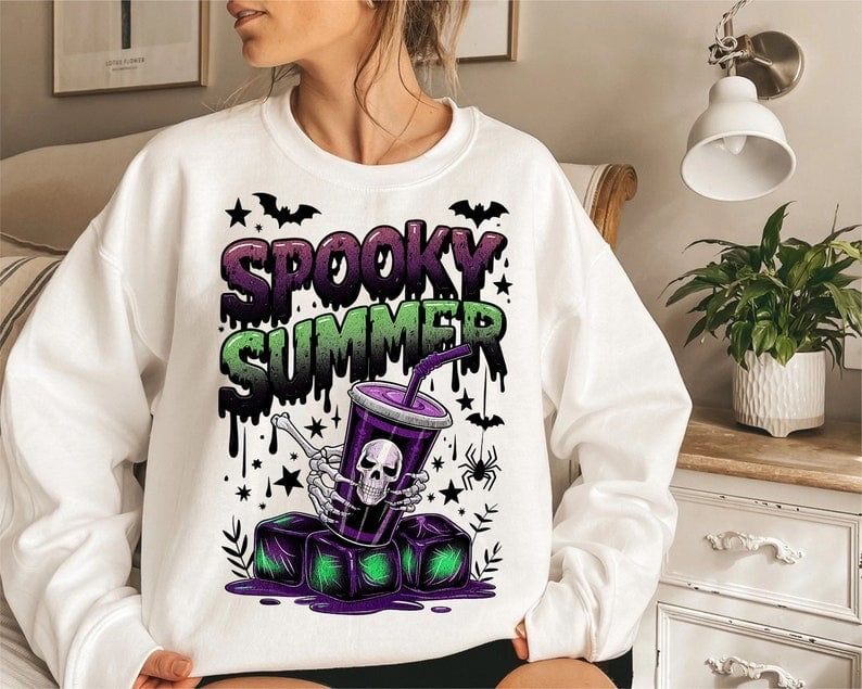 Spooky summer skull cup 37574 DTF transfer