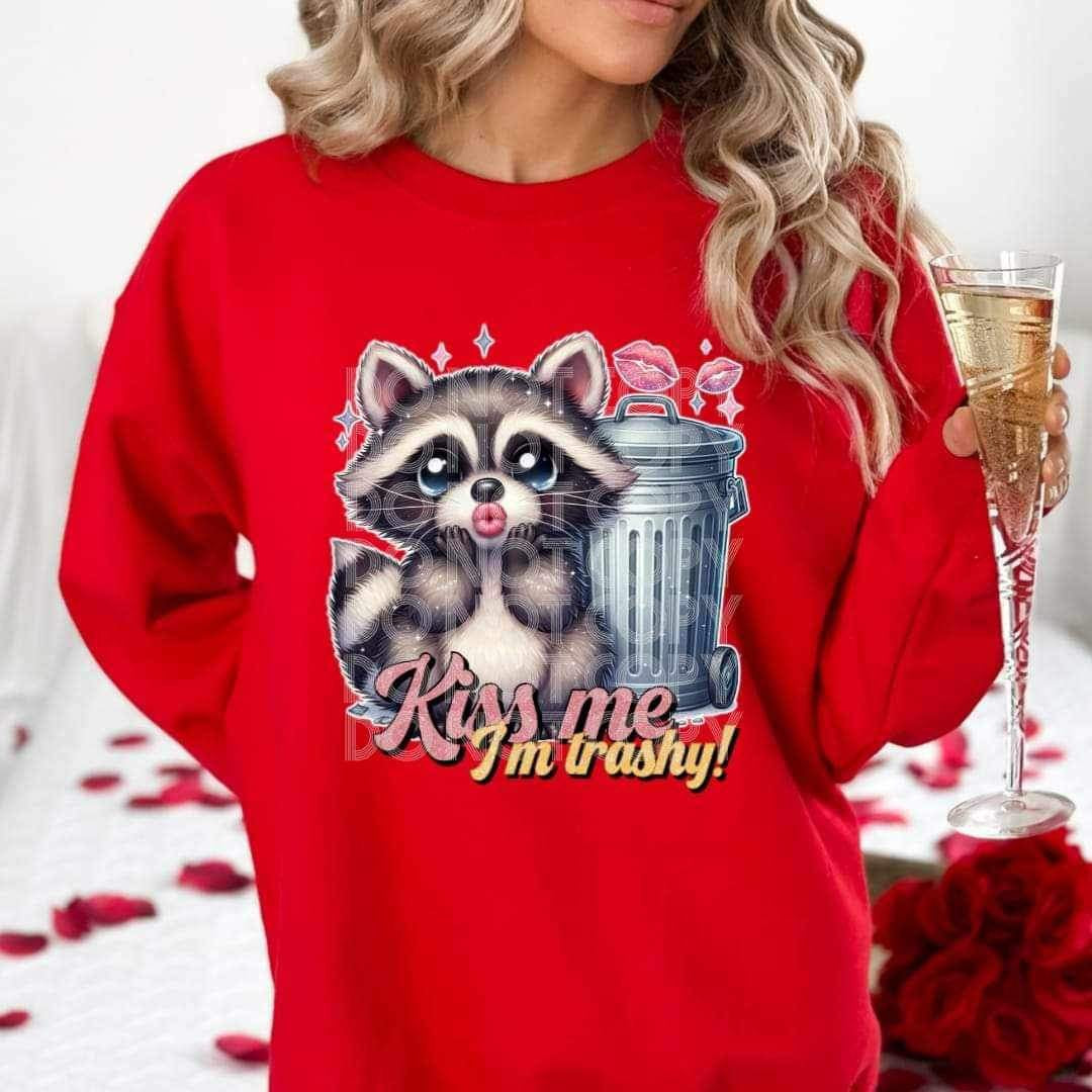 Kiss me im trashy raccoon and trash can (SSD) 17884 DTF TRANSFERh