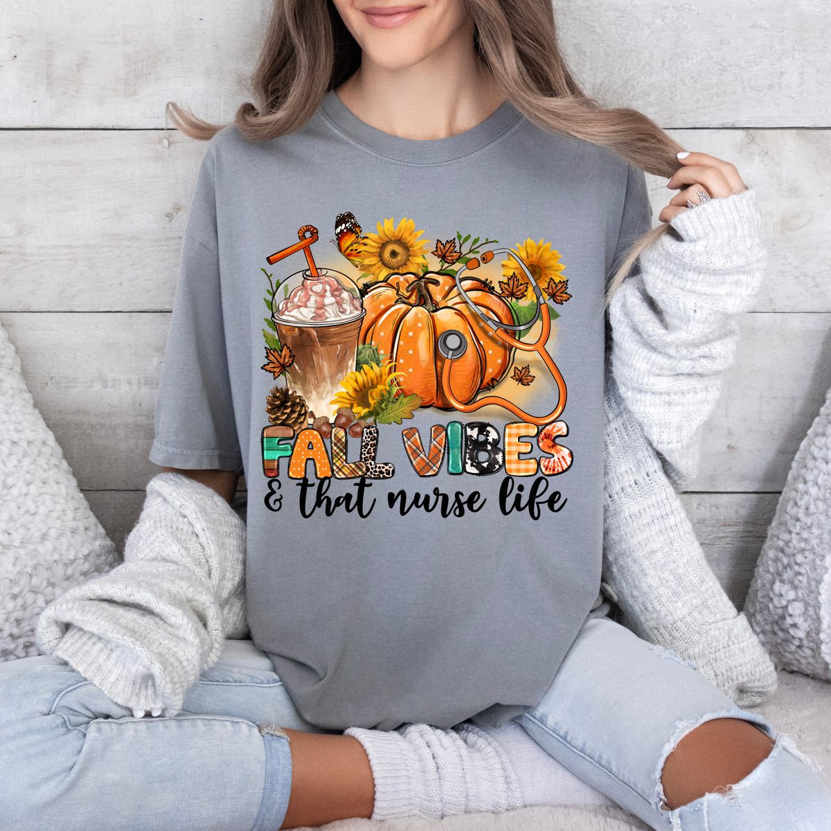 Fall Vibes & that nurse life-38106-DTF transfer