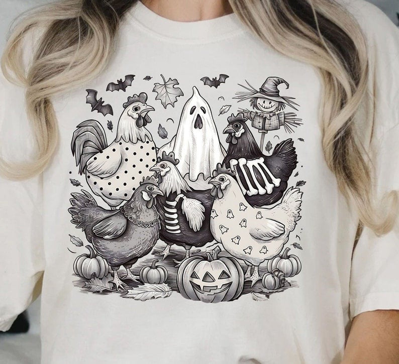 Halloween chickens 37691 DTF transfer