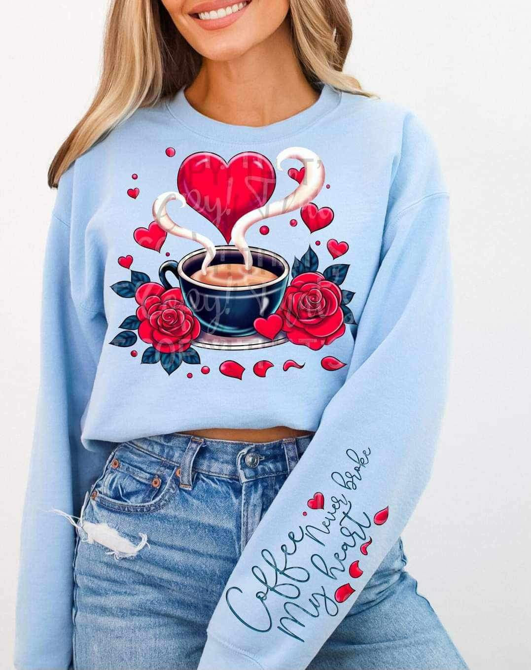 Coffee mug with roses (cstage) 17913 DTF TRANSFER