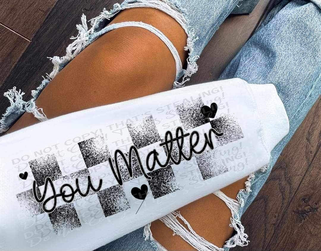 You matter black checkered SLEEVE (cstage) 17902 DTF TRANSFER