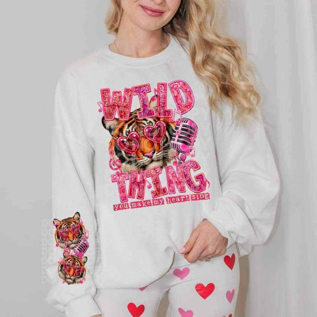 Wild thang tiger with microphone FRONT 17921 DTF TRANSFER