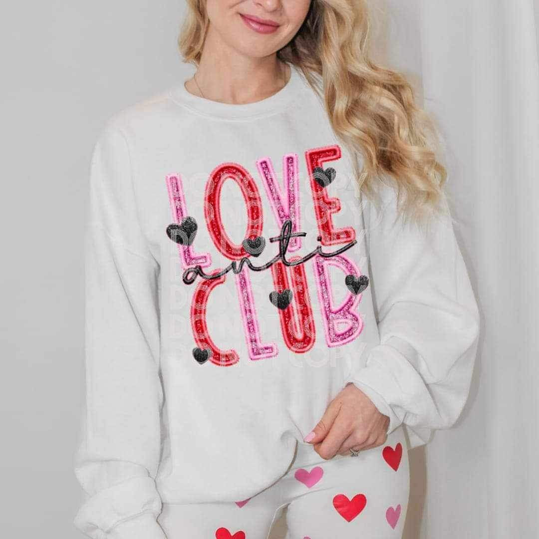 Anti love club embroidery 17920 DTF TRANSFER