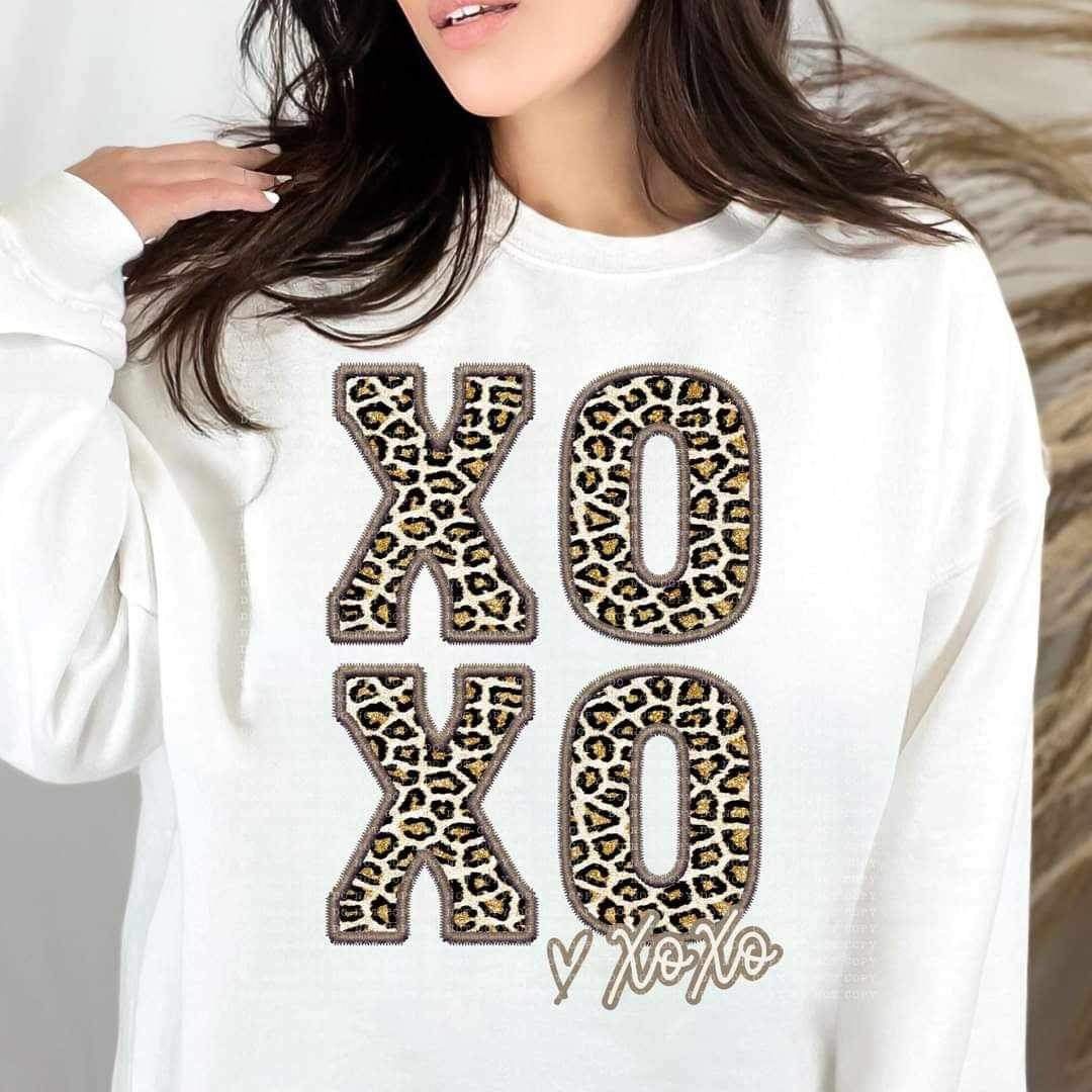 XOXO xoxo leopard embroidery (ECHT) 19051 DTF TRANSFER