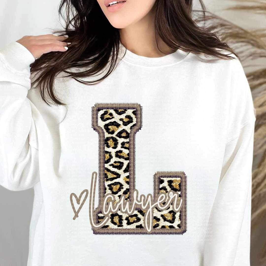 L lawyer leopard embroidery (ECHT) 19048 DTF TRANSFER