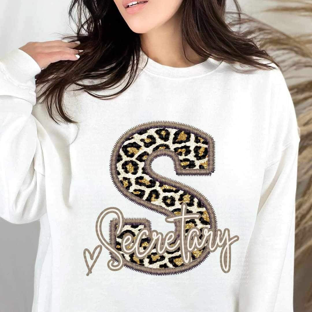 S secretary leopard embroidery (ECHT) 19046 DTF TRANSFER