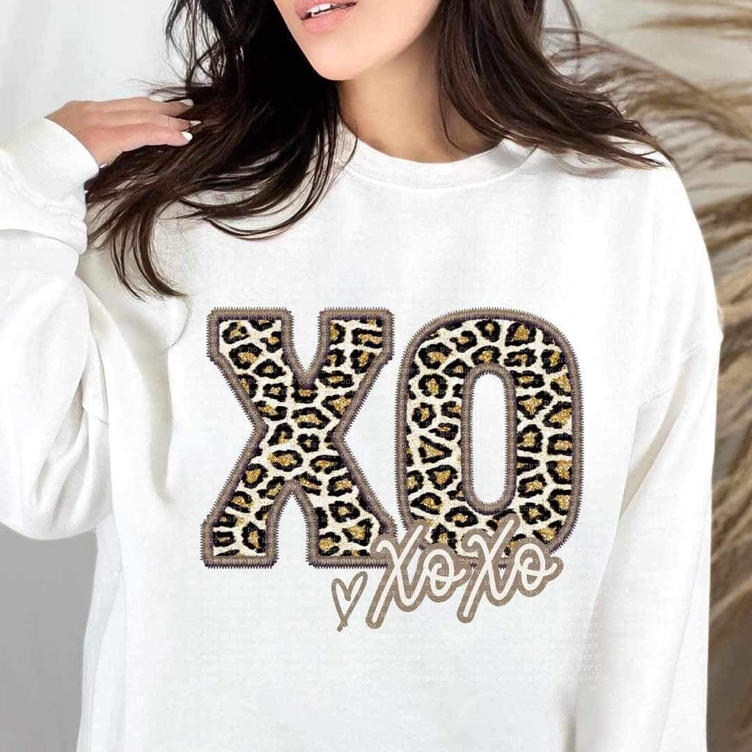 XO xoxo leopard embroidery (ECHT) 19044 DTF TRANSFER