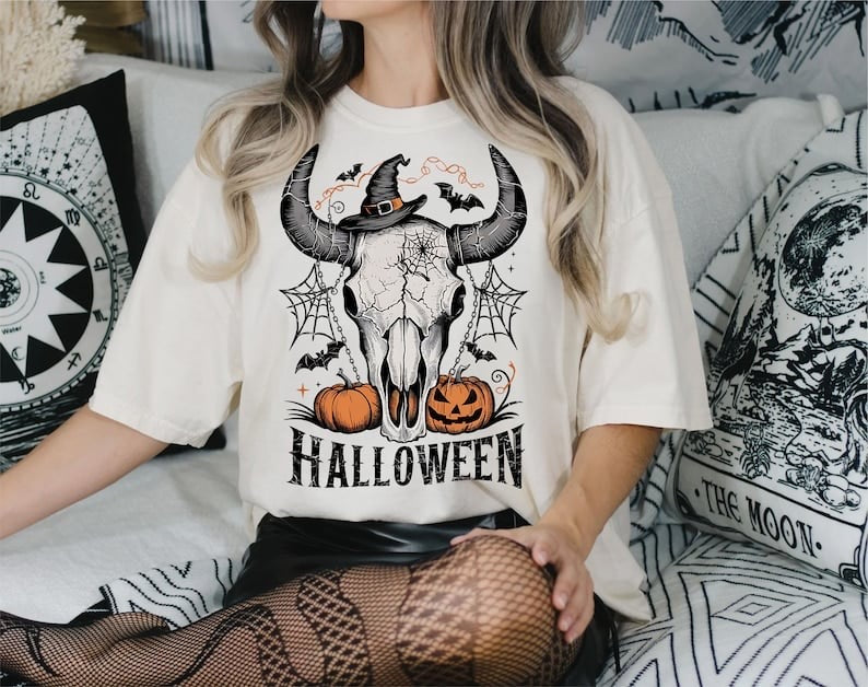Halloween bull skull 37683 DTF transfer