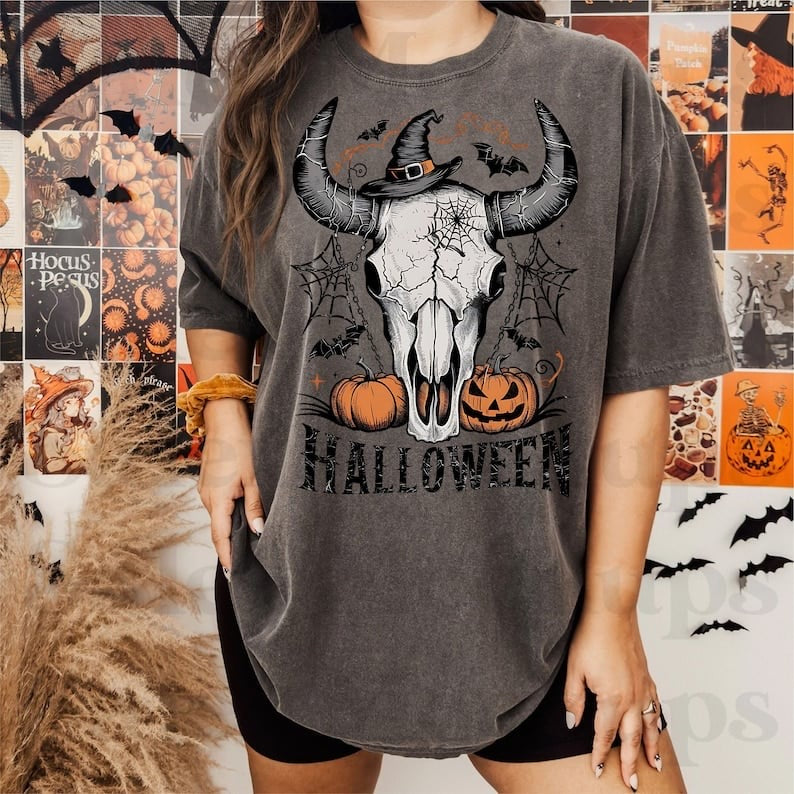 Halloween bull skull 37683 DTF transfer