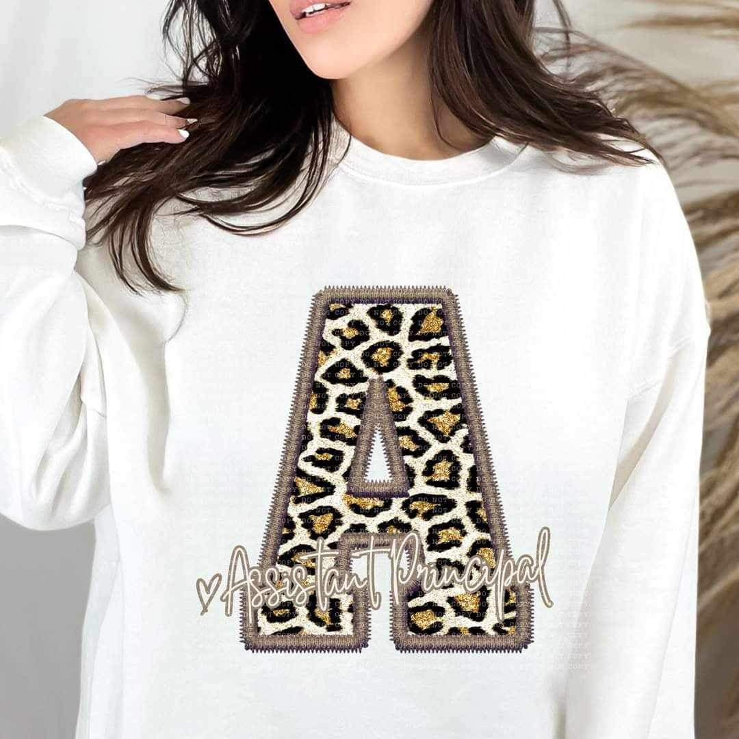 A assistant principal leopard embroidery (ECHT) 19042 DTF TRANSFER