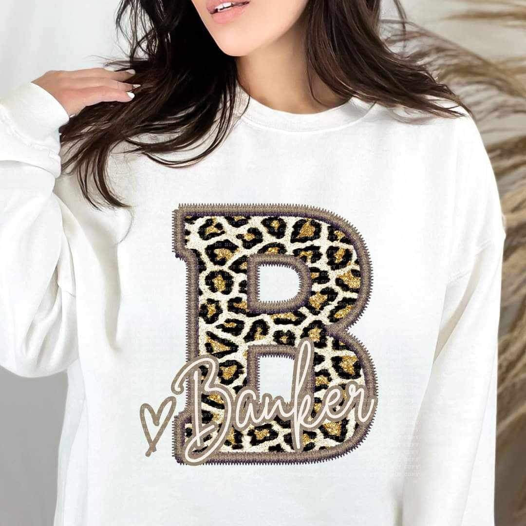 B banker leopard embroidery (ECHT) 19041 DTF TRANSFER
