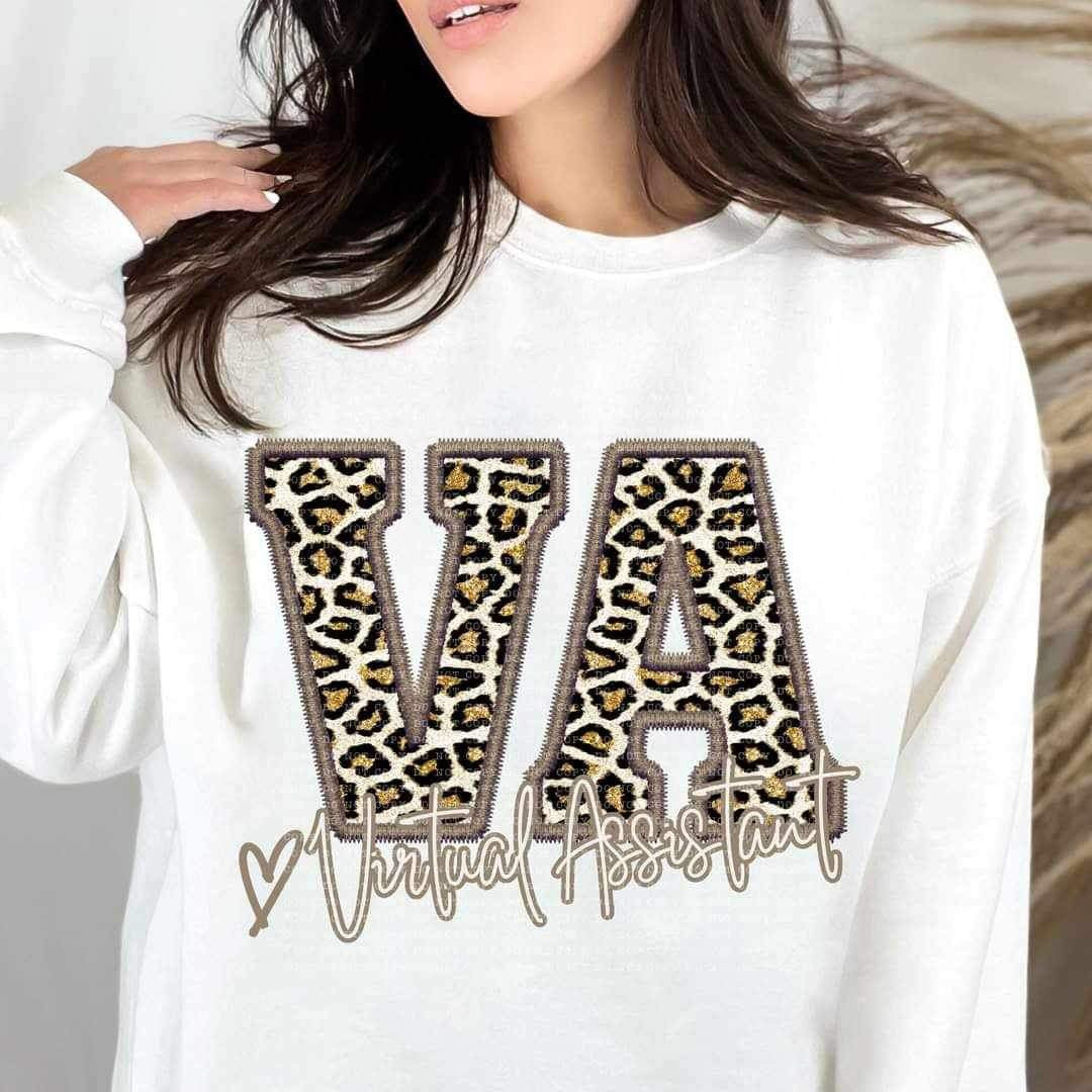 VA virtual assistant leopard embroidery (ECHT) 19038 DTF TRANSFER
