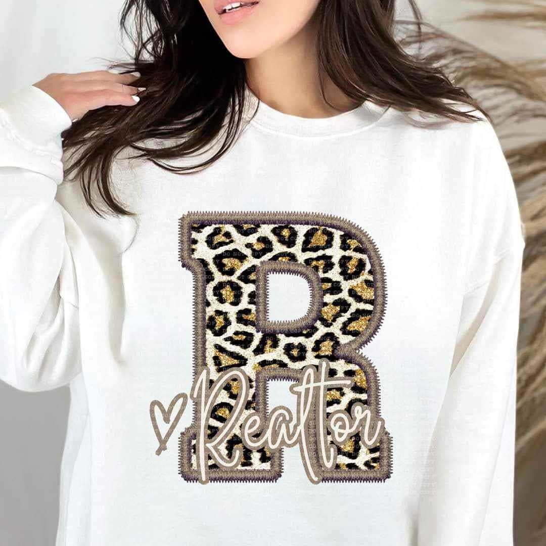 R realtor leopard embroidery (ECHT) 19037 DTF TRANSFER