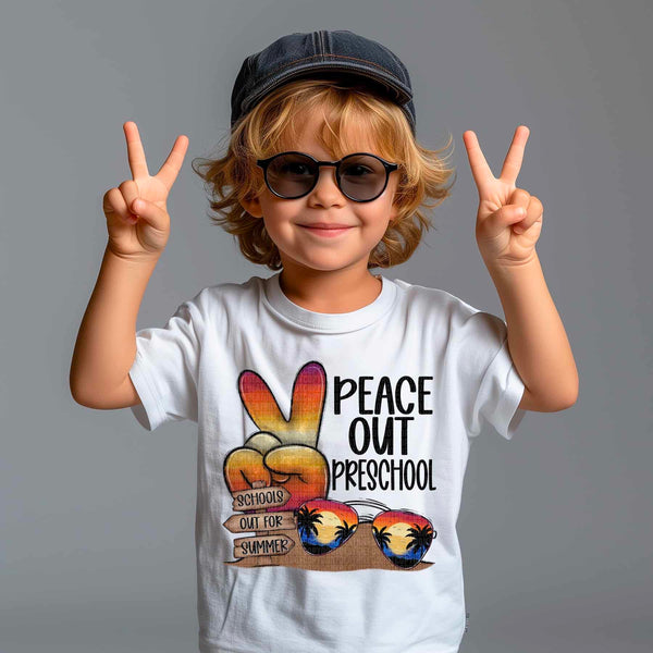 Peace out preschool 27459 DTF transfer