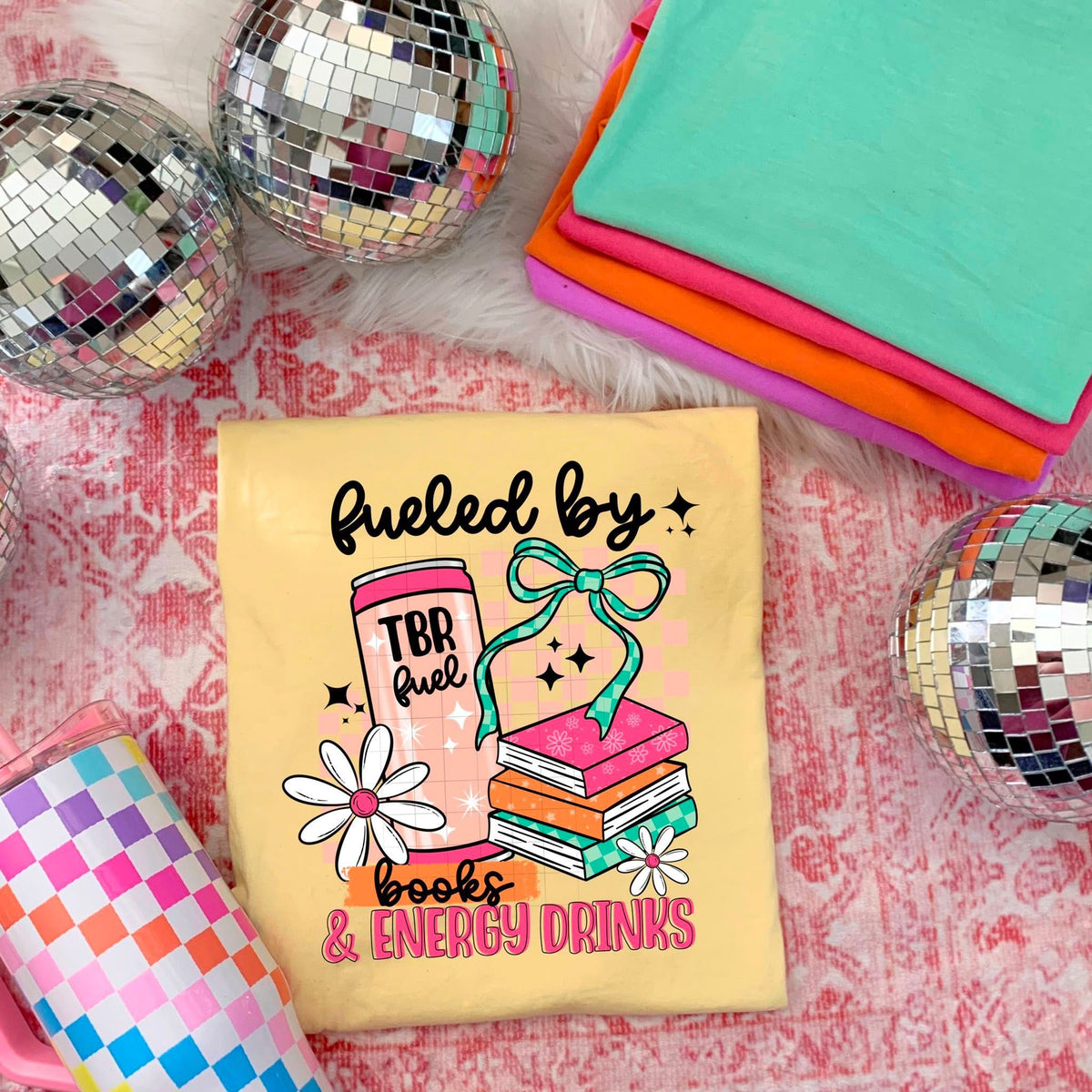 Books and Energy Drinks CSC DTF transfer