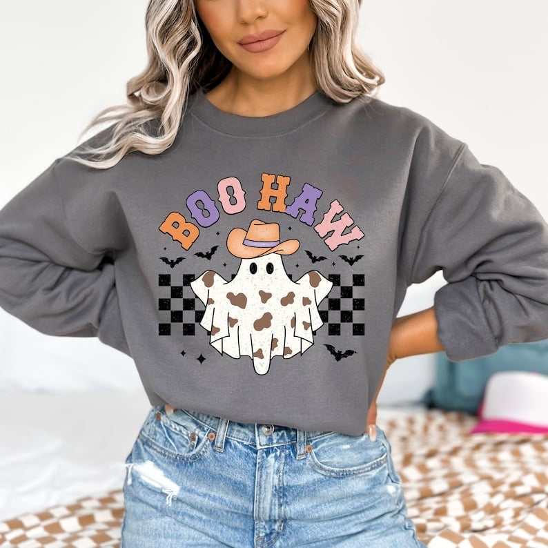 Boo haw cow print ghost 37674 DTF transfer
