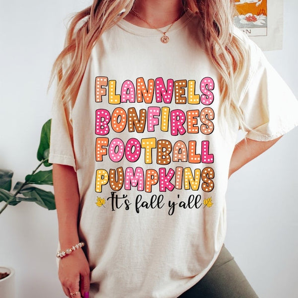 Flannels bonfires football brown yellow pink 37614 DTF transfer
