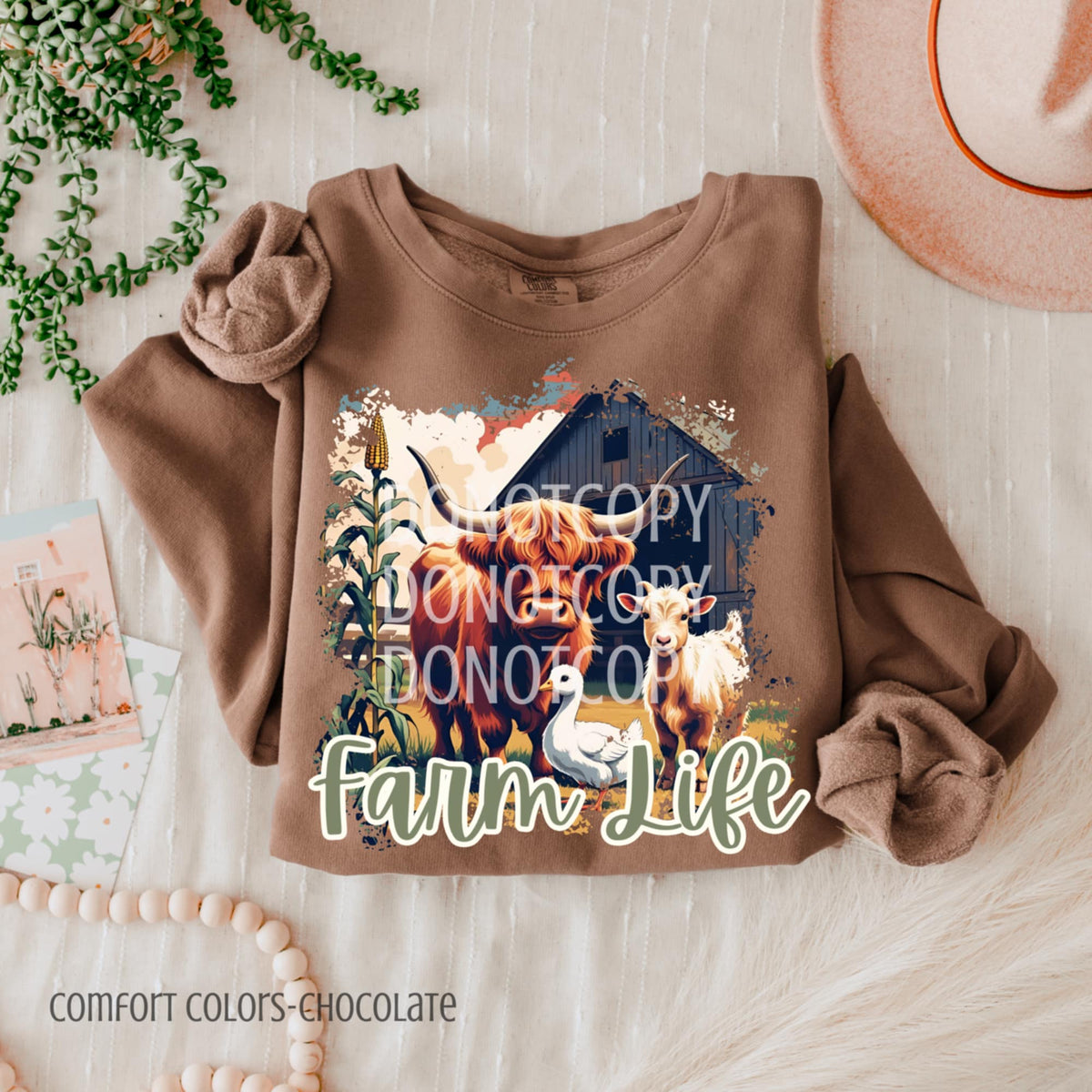 Farm Life cow and barn CSG DTF transfer