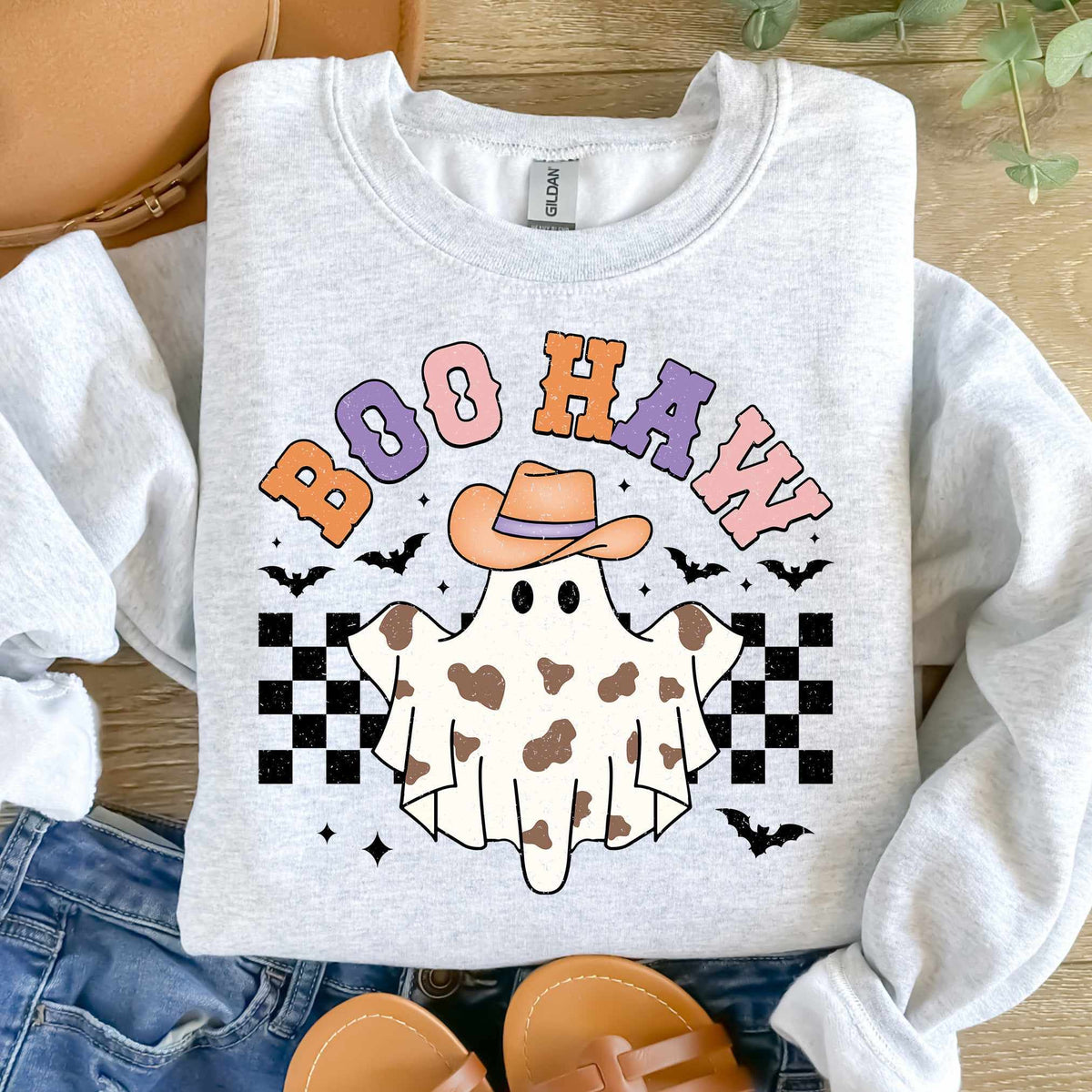 Boo haw cow print ghost 37674 DTF transfer