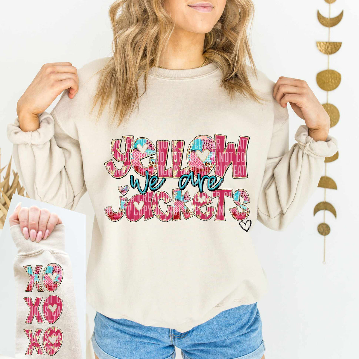 We are yellow jackets valentine filled FRONT (caplinger) 75098 DTF transfer
