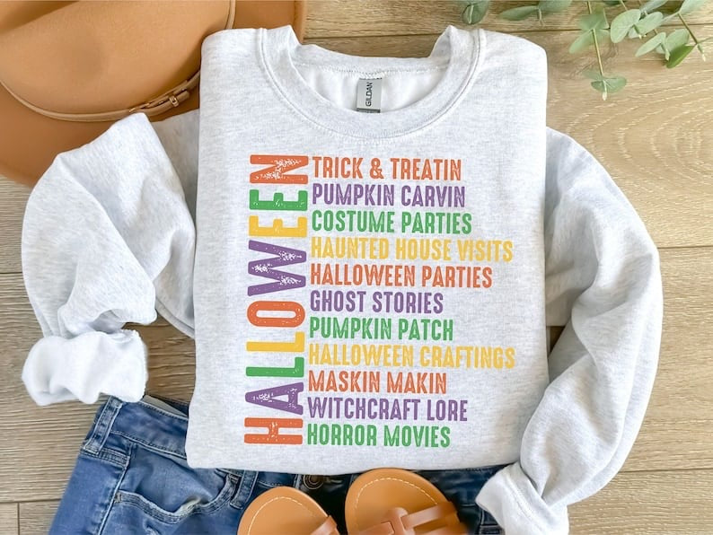 Halloween grunge words 37721 DTF transfer