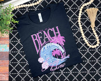 Life is a beach enjoy the waves purple 27479 DTF transfer