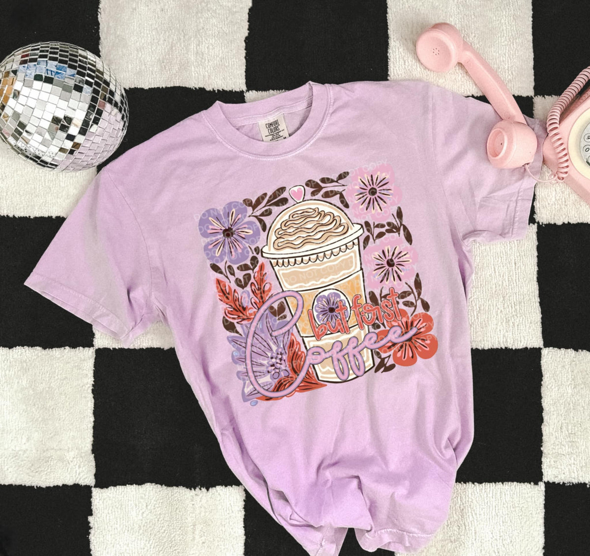 But First Coffee abstract flowers SCG DTF TRANSFER