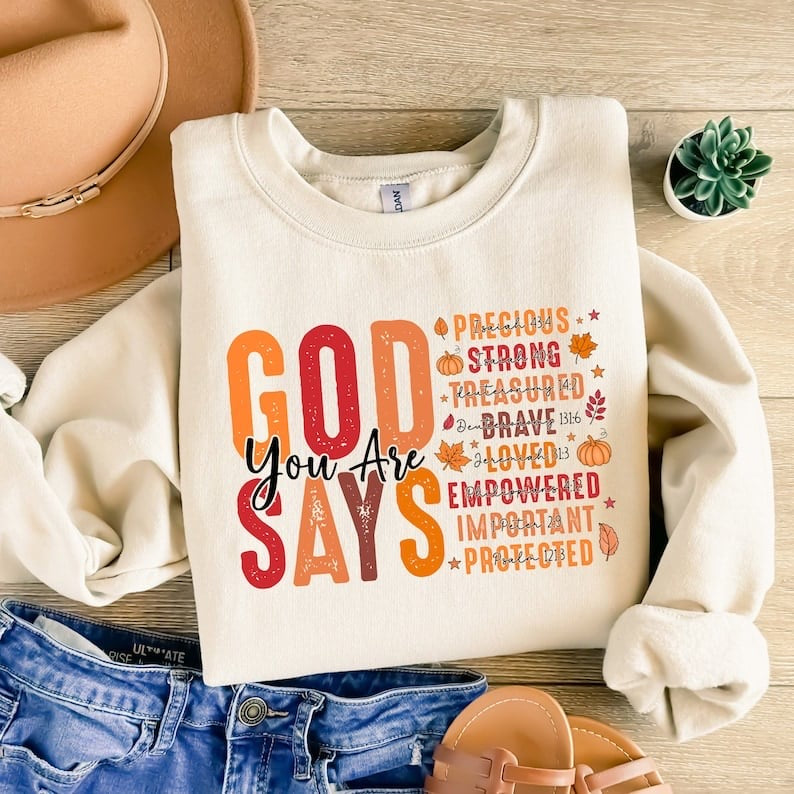 God says you are fall grunge 37613 DTF transfer