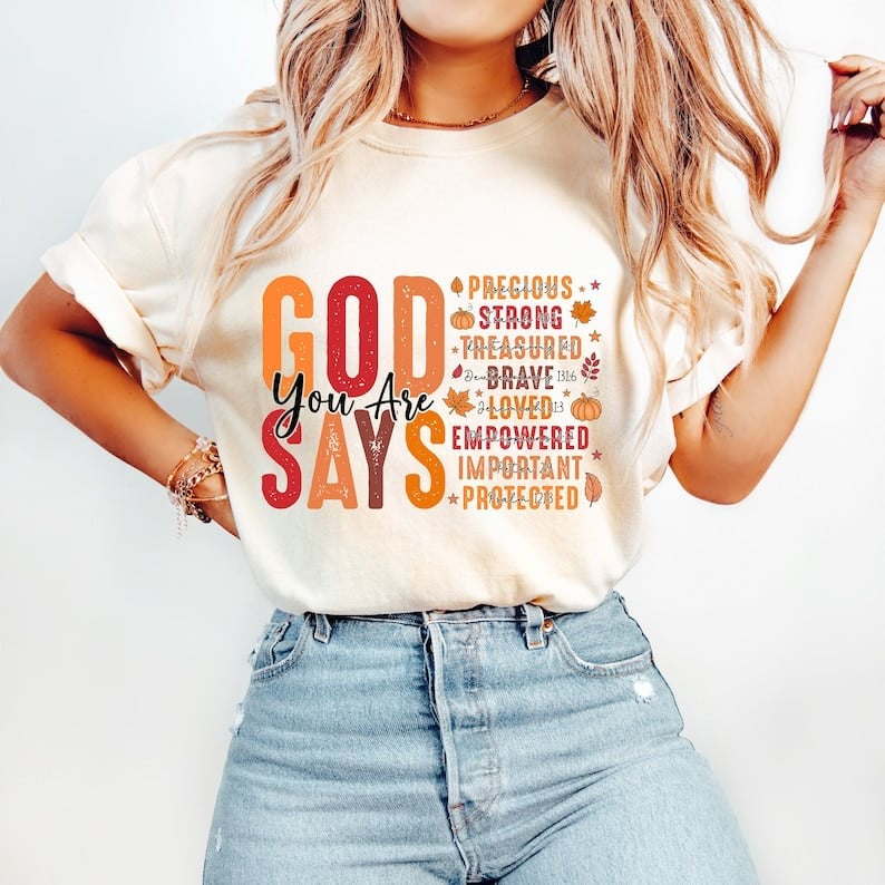 God says you are fall grunge 37613 DTF transfer